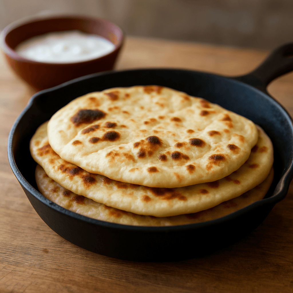 Naan maison express à la poêle : recette indienne facile