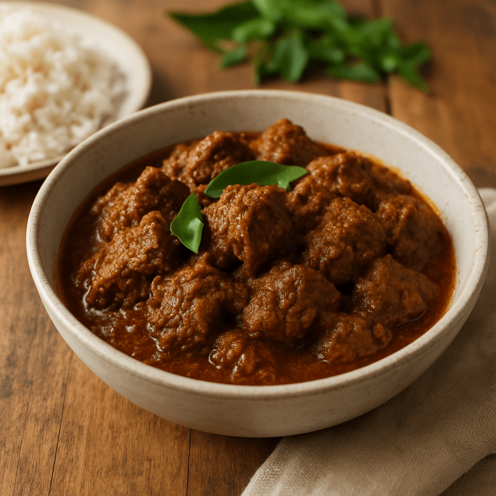 Rendang de bœuf indonésien au lait de coco fondant