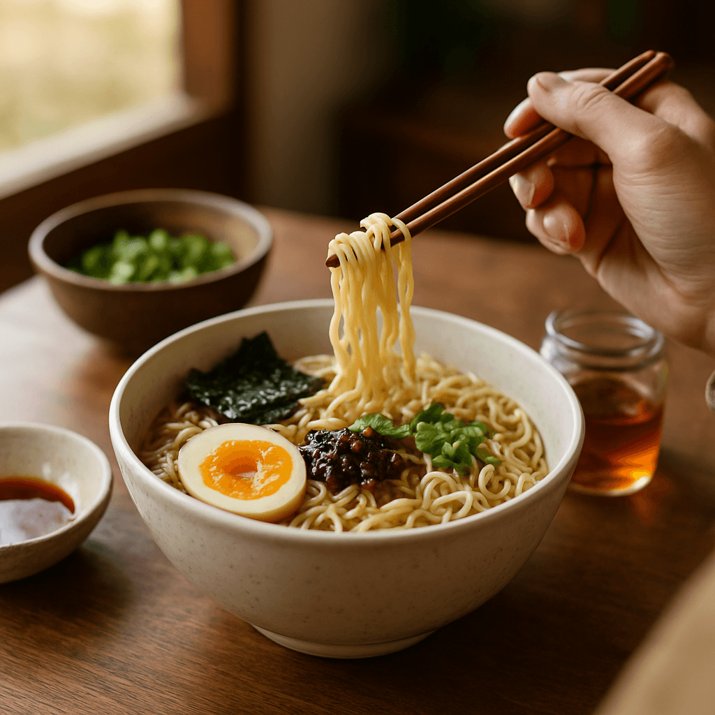 Ramen maison sans bouillon : tare et huile parfumée