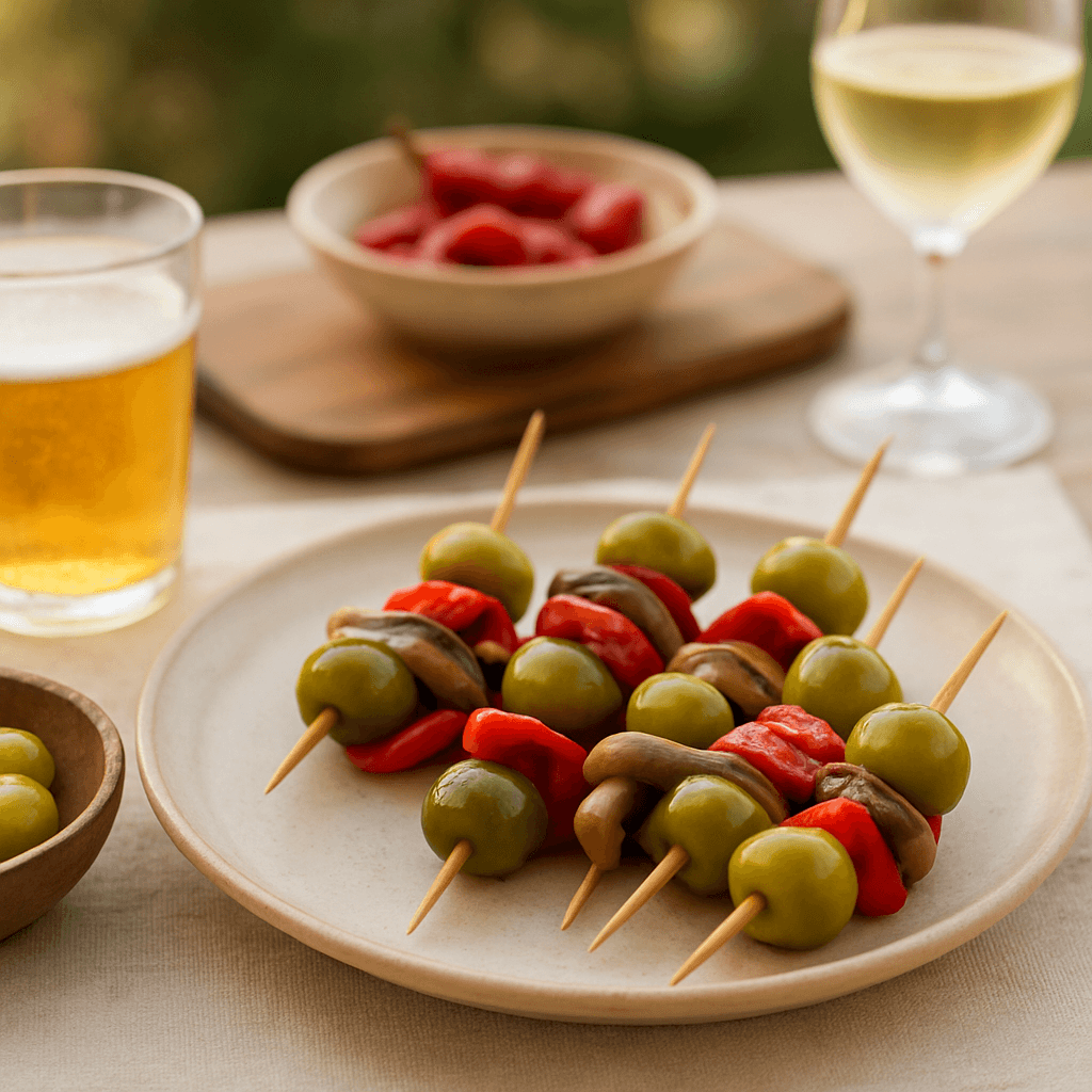 Gilda basque parfaite : anchois, olive et piquillo