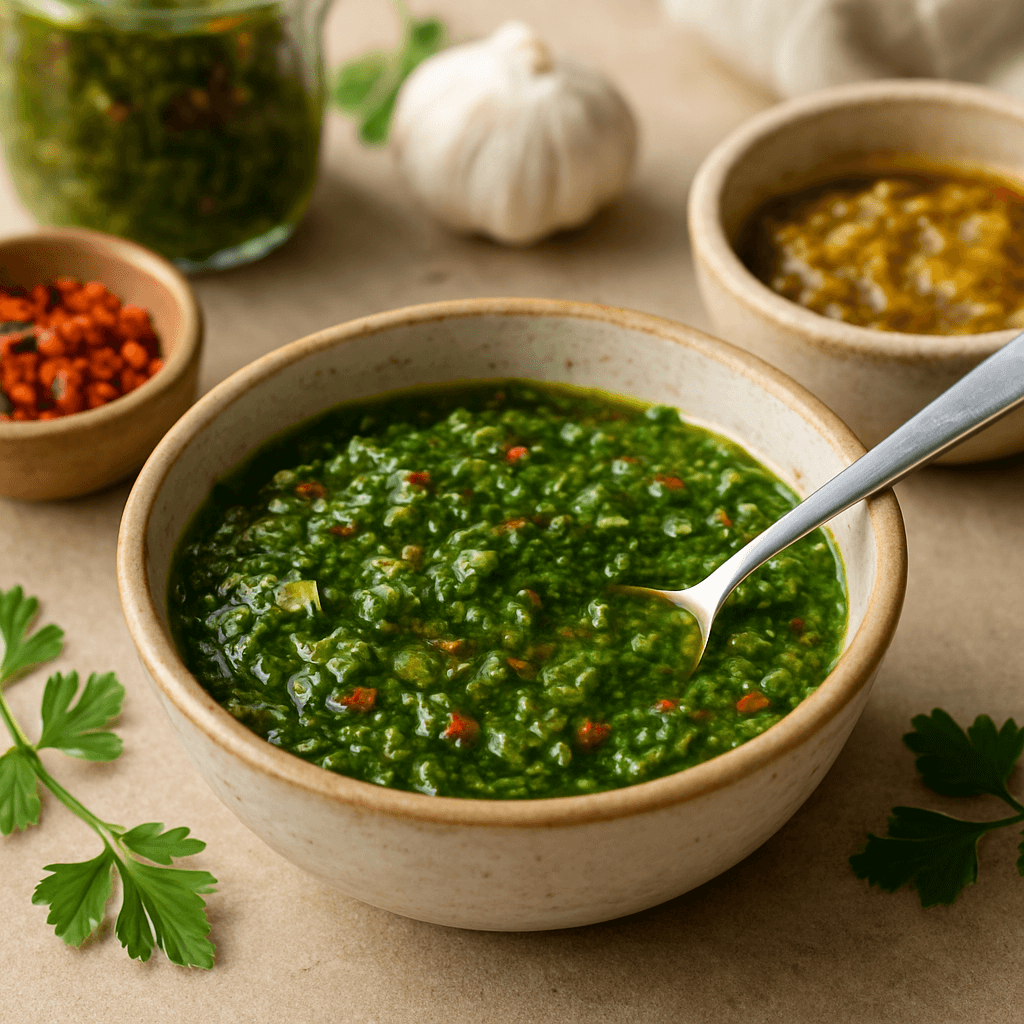 Sauce chimichurri argentine : recette authentique + variantes