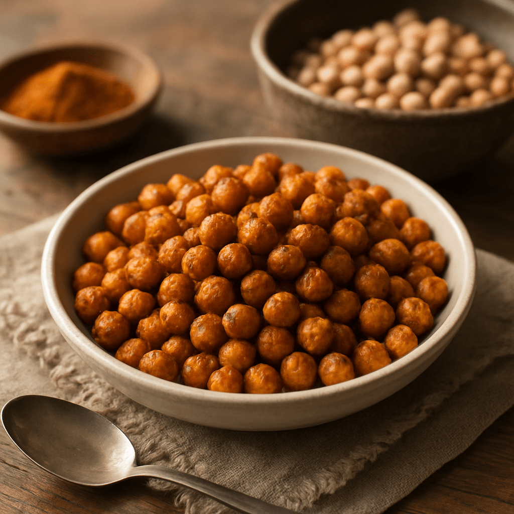 Pois chiches croustillants au four aux épices du monde