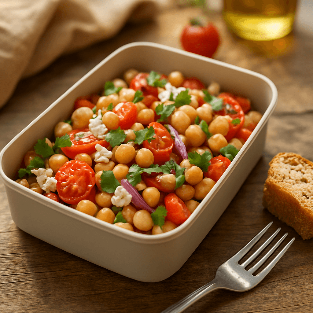 Lunchbox méditerranéenne : salade de pois chiches anti-molle