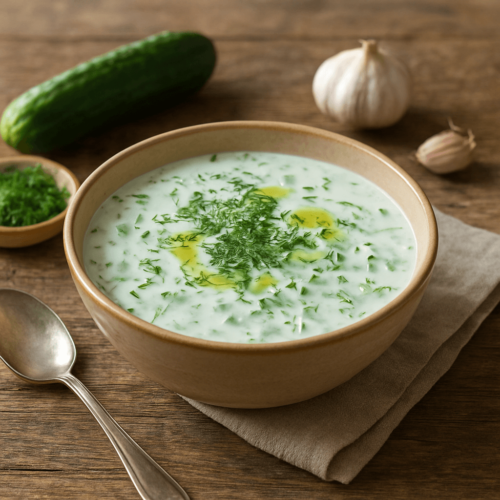 Tarator bulgare : soupe froide au yaourt ultra fraîche