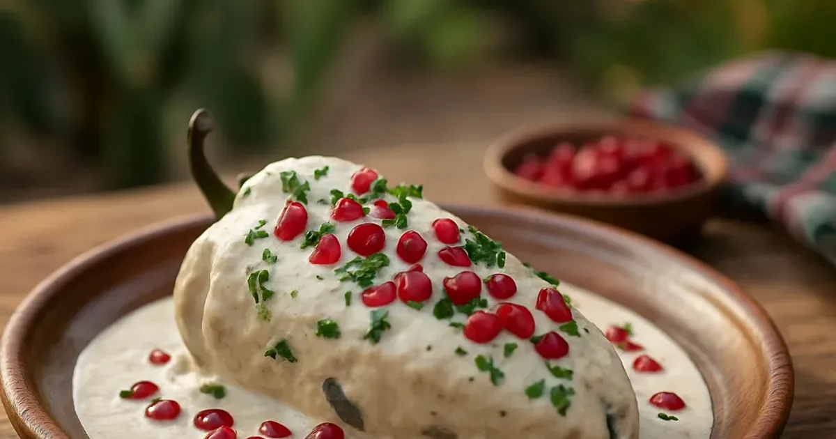 Chiles en nogada : sauce aux noix lisse, sans trancher