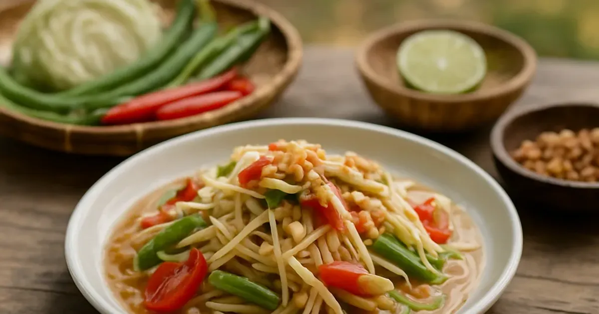 Som tam thaï : salade de papaye verte authentique