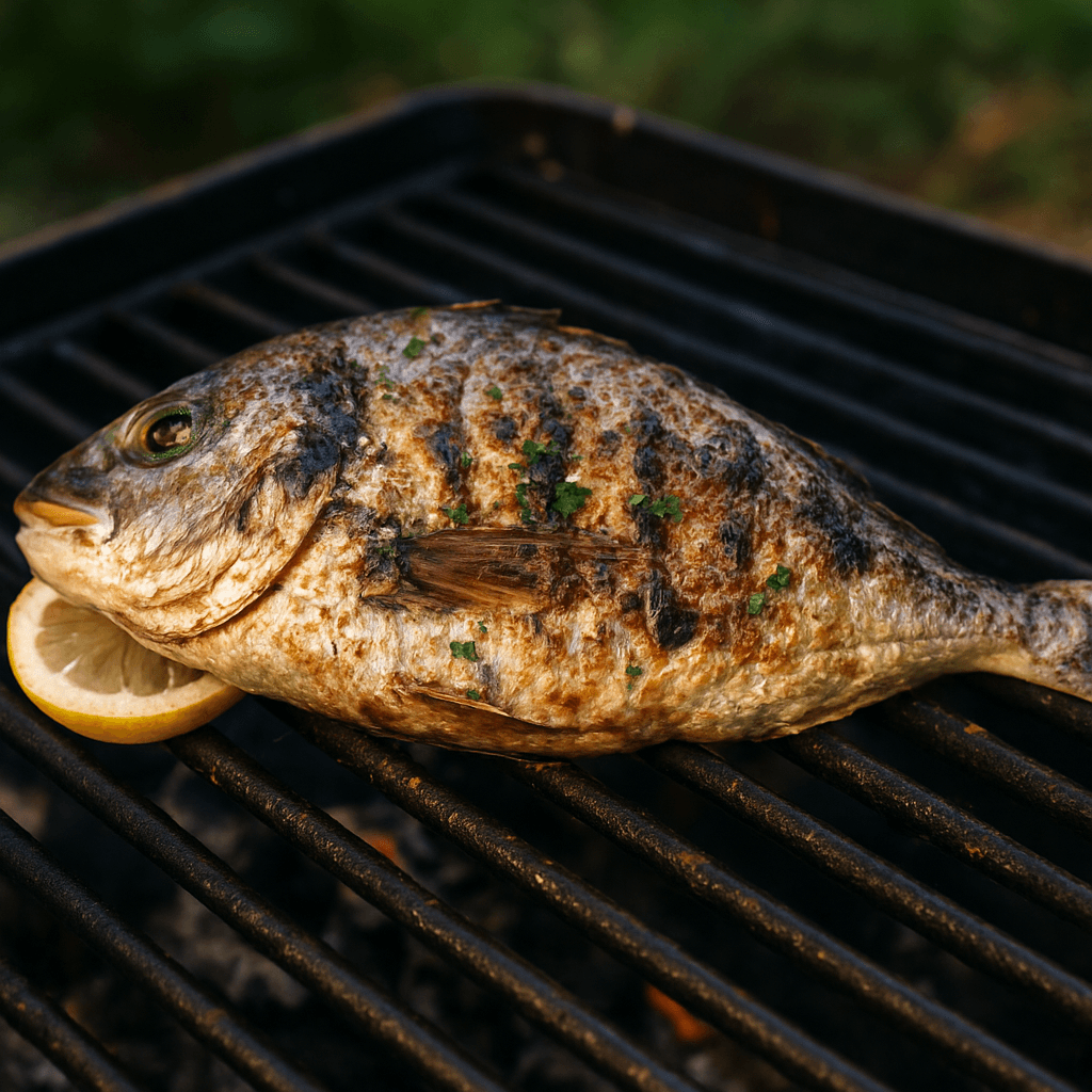 Poisson grillé méditerranéen : peau croustillante